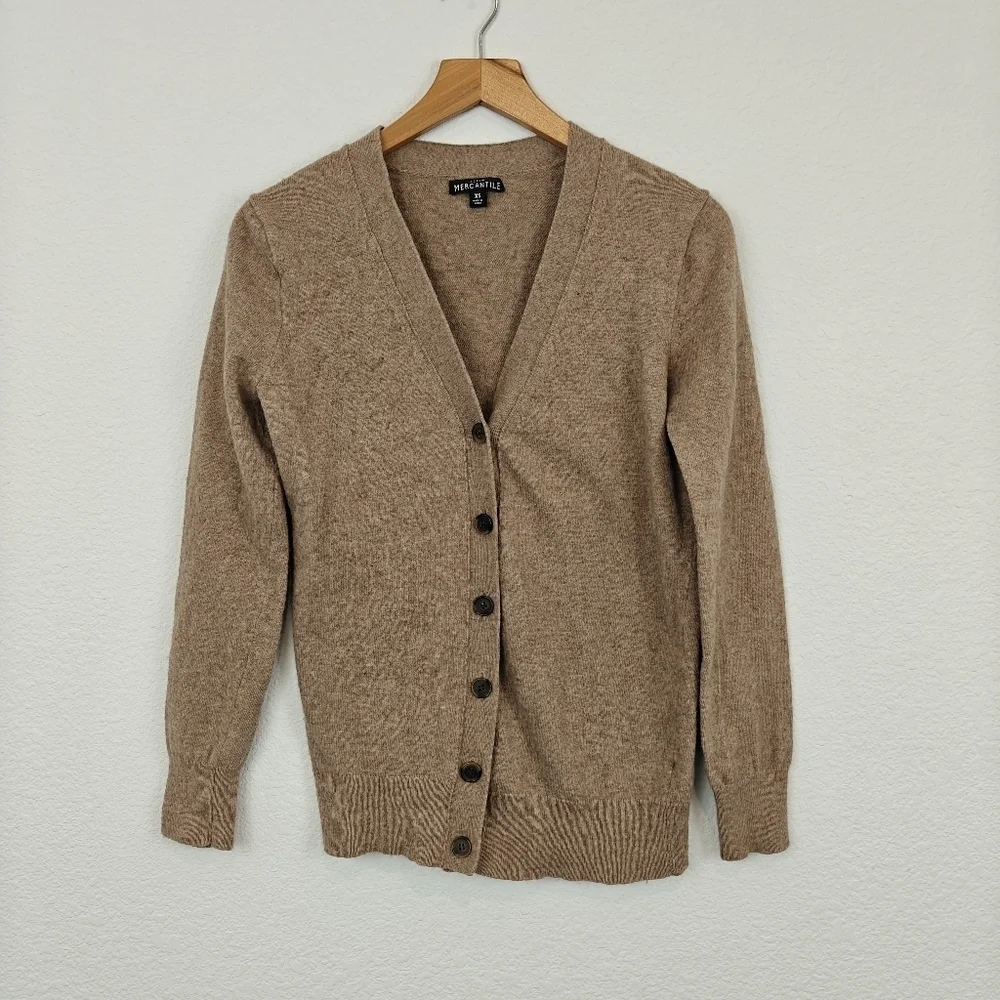 J. Crew Long Sleeve V Neck Button Up Wool Blend Light-Weight Cartigan XS